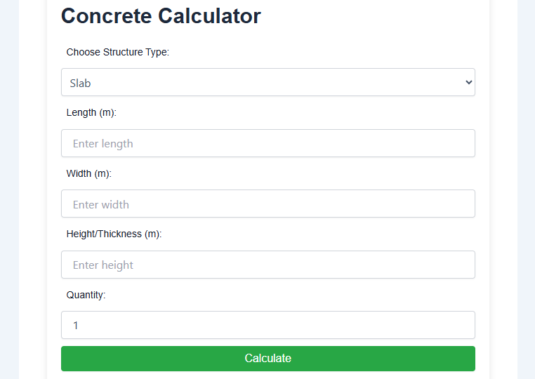 Advanced Concrete Calculator