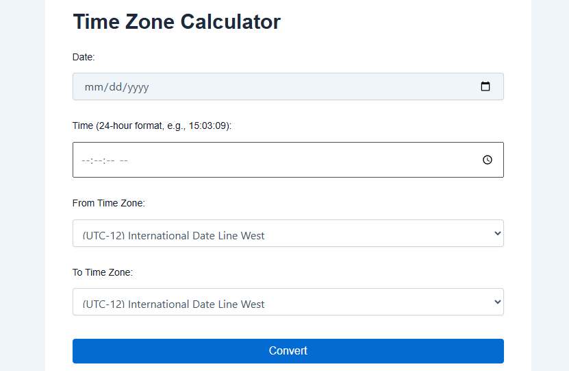 Time Zone Calculator
