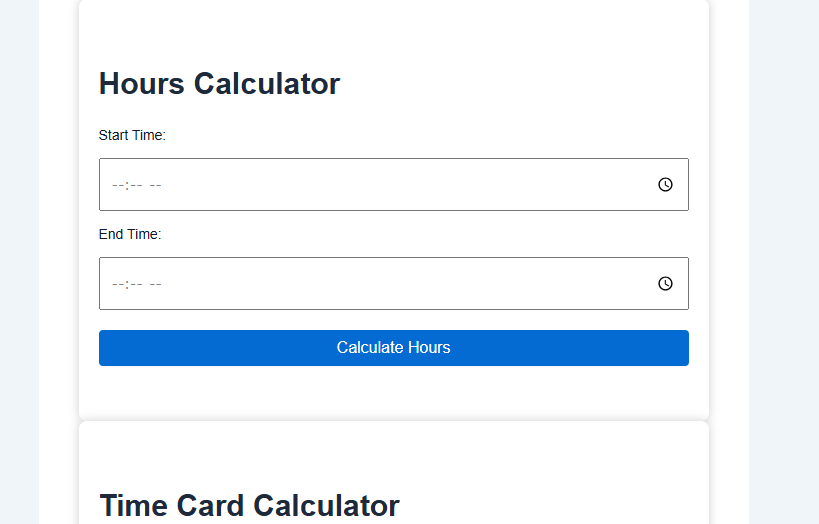 Time Card Calculator