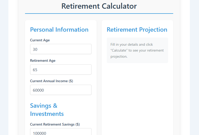 Retirement Calculator