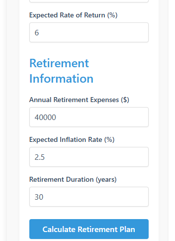 Retirement Calculator